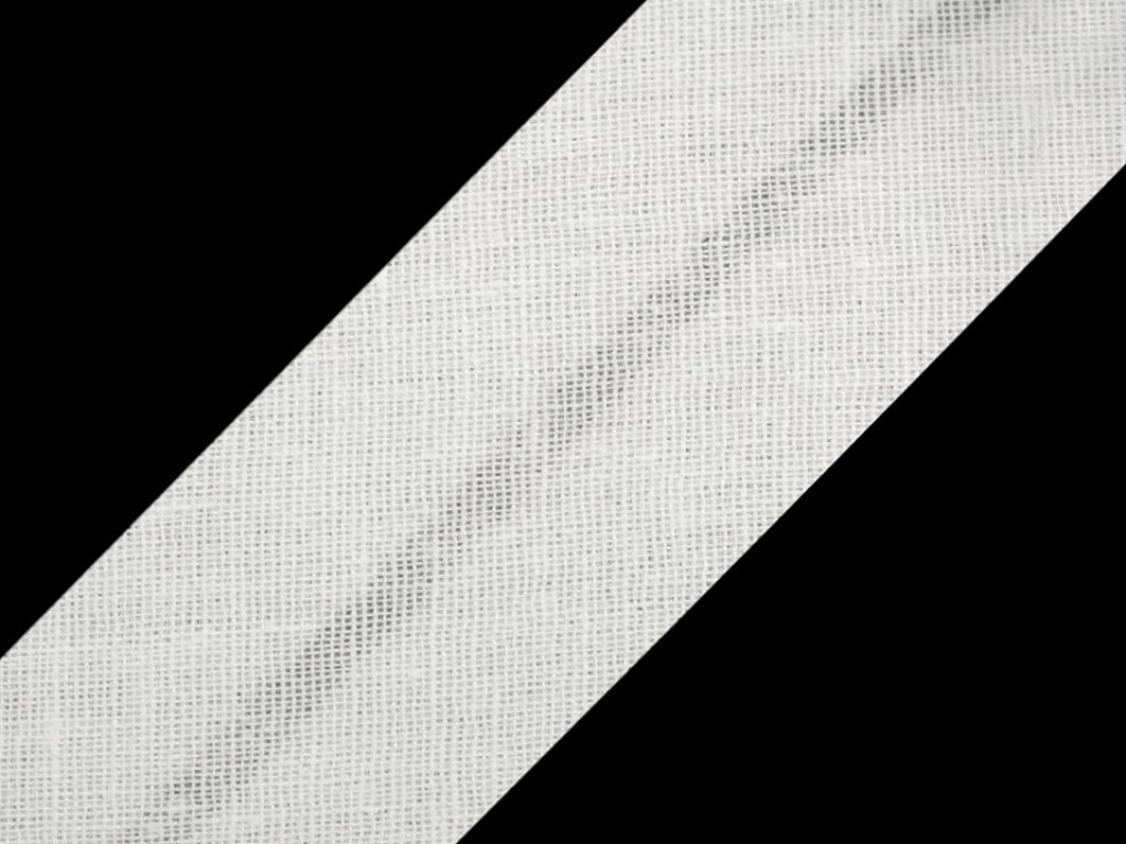 Bavlněný šikmý proužek - 100 bílá (40 mm) - 2 m