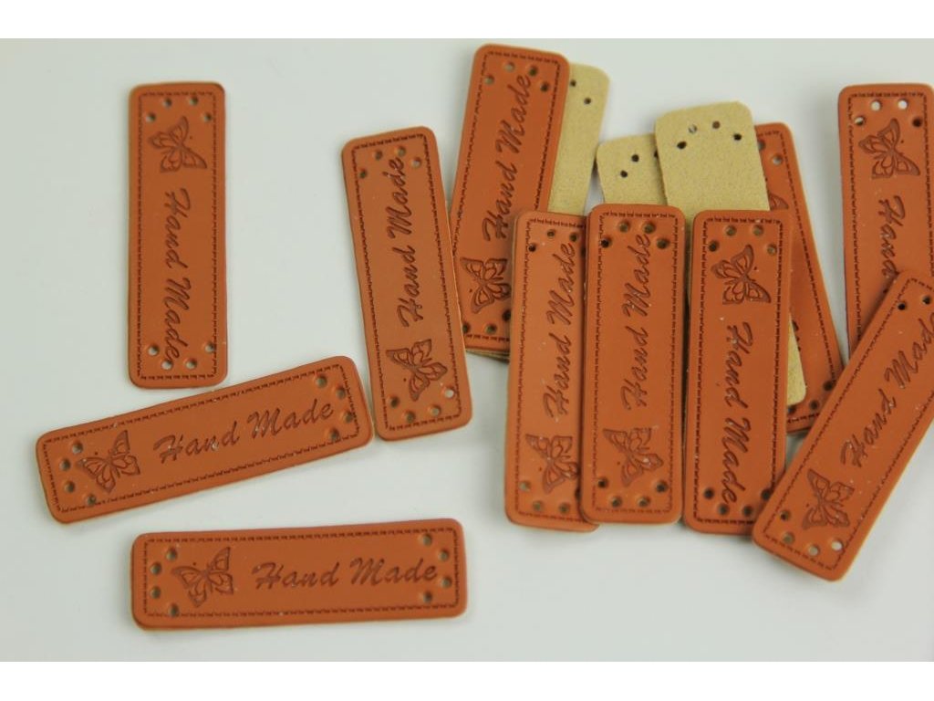 Cedulka/nášivka Handmade - hnědá