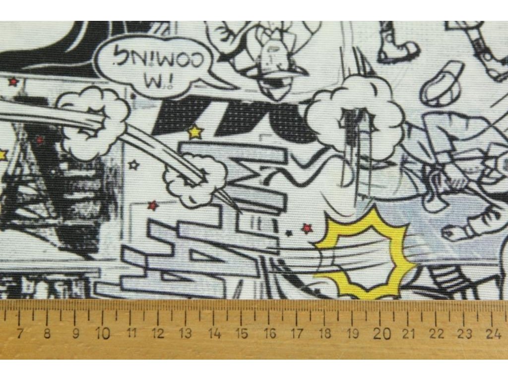Dekorační látka - Černobílý komiks