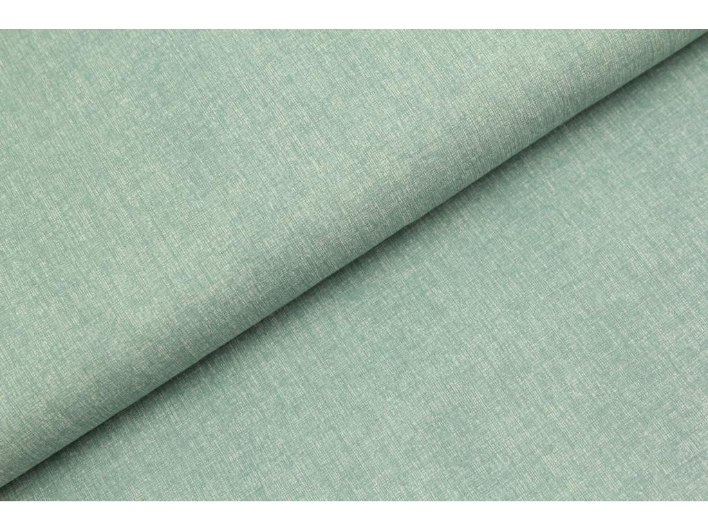 Jednobarevná bavlněná látka / plátno - režný efekt dusty mint