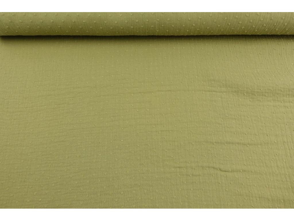 Dvojitá gázovina dobby - světlá khaki - 0,18 m