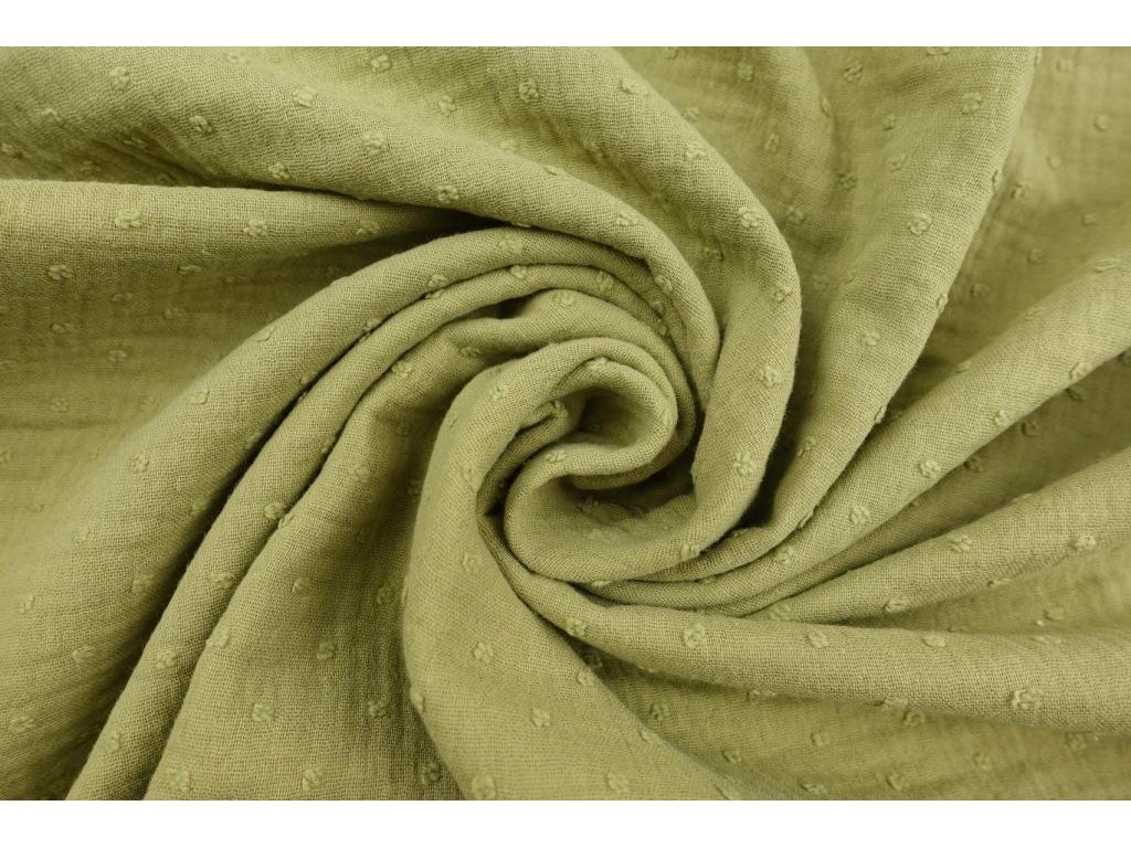 Dvojitá gázovina dobby - světlá khaki - 0,18 m