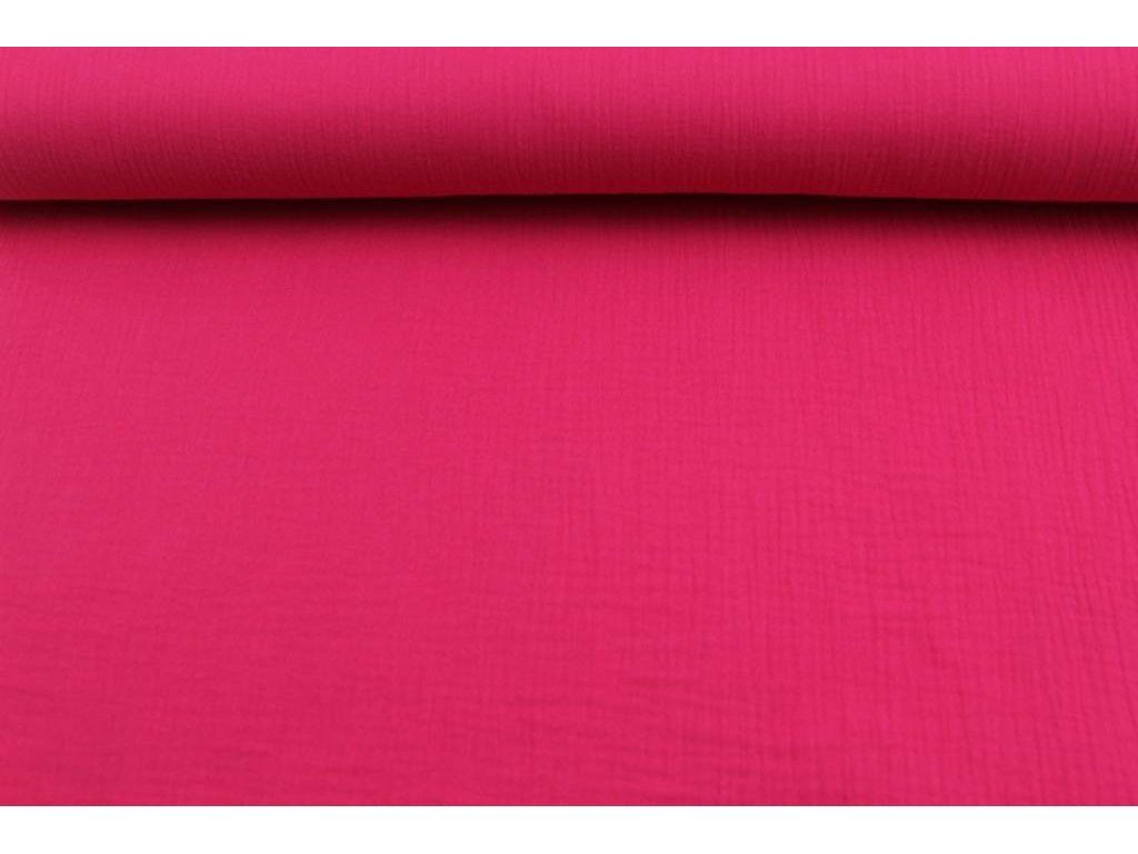Dvojitá gázovina / mušelín / jednobarevná  - fuchsiová