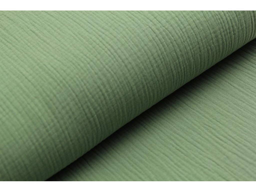 Dvojitá gázovina / mušelín / jednobarevná - khaki - 0,3 m