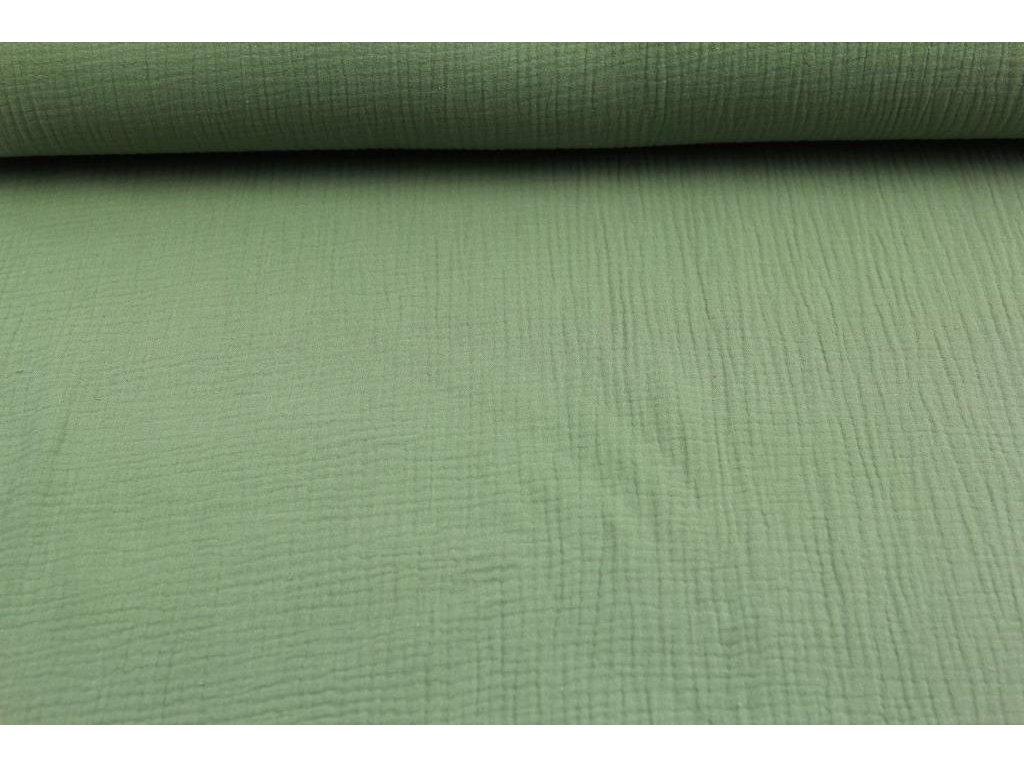 Dvojitá gázovina / mušelín / jednobarevná - khaki - 0,3 m