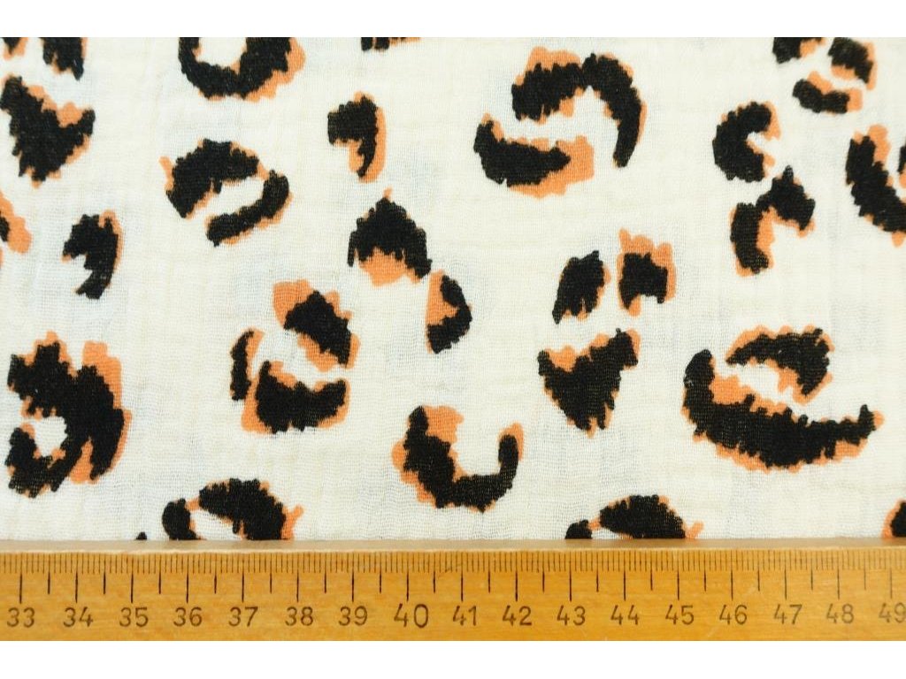 Dvojitá gázovina / mušelín - Leopard