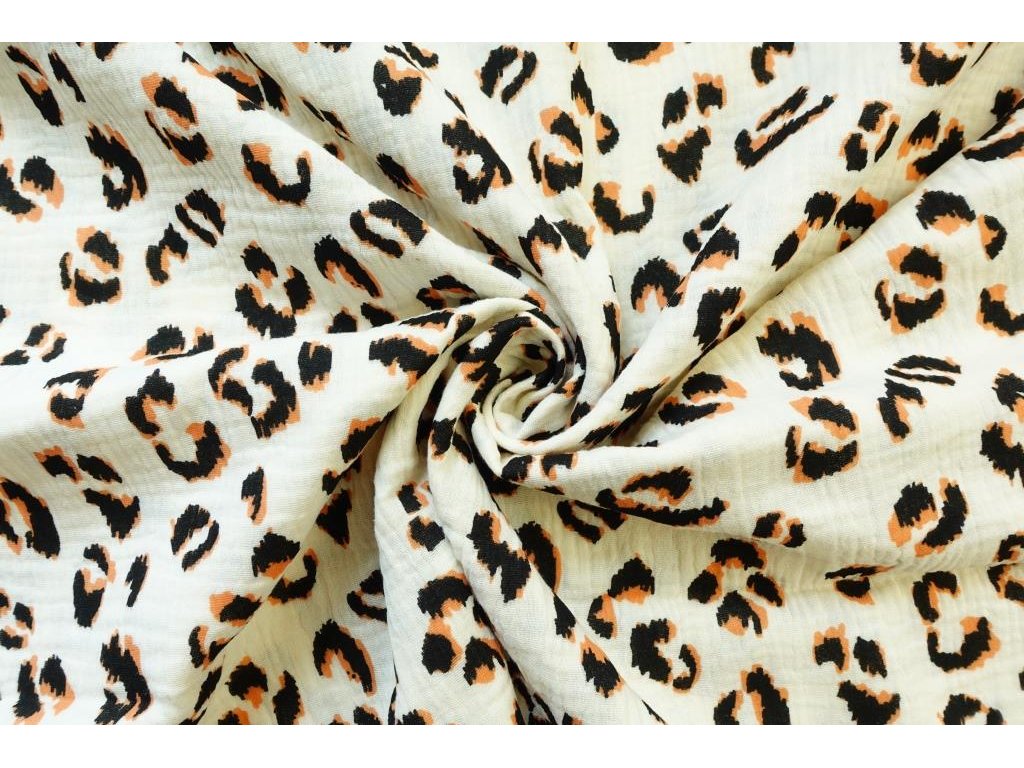 Dvojitá gázovina / mušelín - Leopard