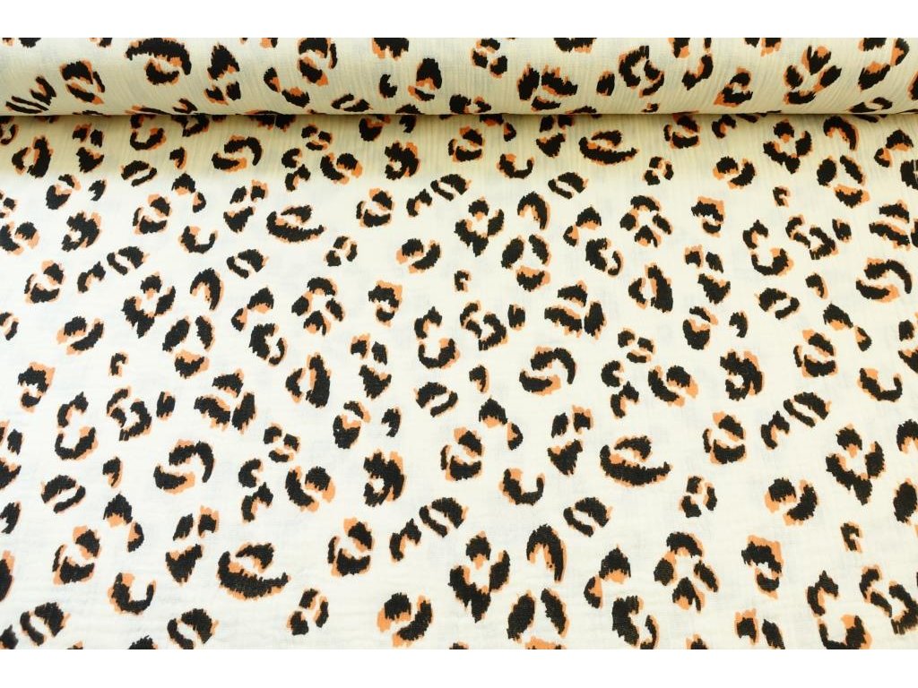 Dvojitá gázovina / mušelín - Leopard