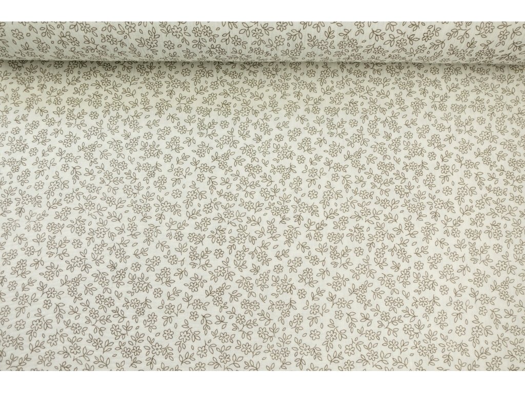Dvojitá gázovina / mušelín - Obrysy kytek | Mojelátky.cz