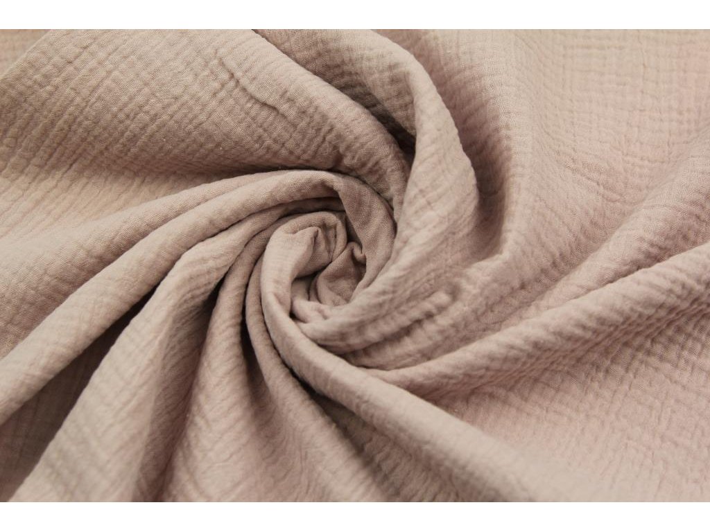 Dvojitá gázovina / mušelín / jednobarevná  - dusty rose