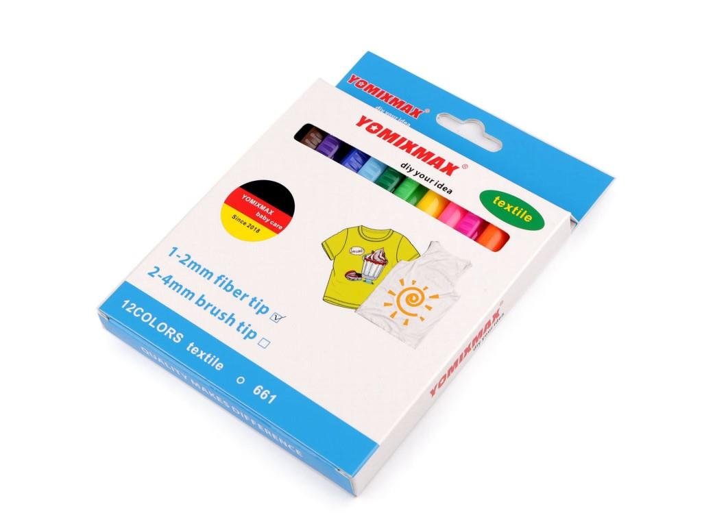 Fixy na textil - sada 12 ks