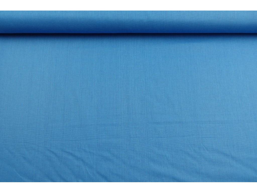 Jednobarevná bavlněná látka / plátno - modrá jeans - 0,5 m