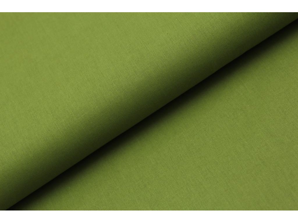 Jednobarevná bavlněná látka / plátno - zelená khaki (18-0332) - II. jakost - 0,55 m