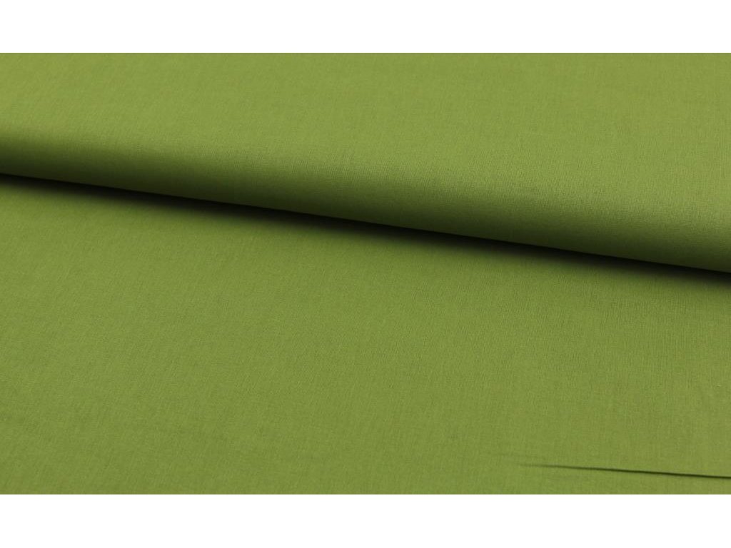 Jednobarevná bavlněná látka / plátno - zelená khaki (18-0332) - II. jakost - 0,55 m