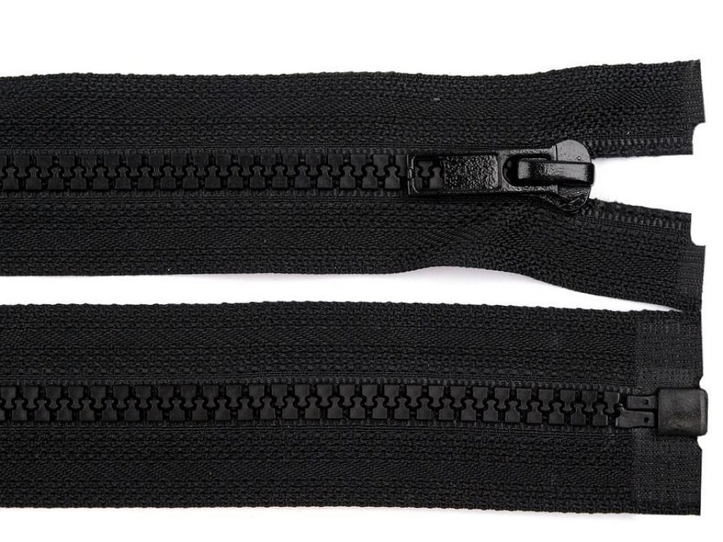 Kostěný zip dělitelný, délka 140 cm - černá