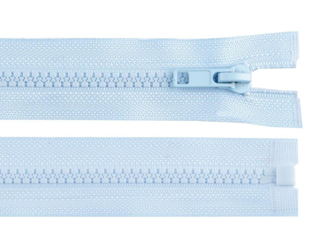 Kostěný zip dělitelný, délka 65 cm - pomněnkově modrá