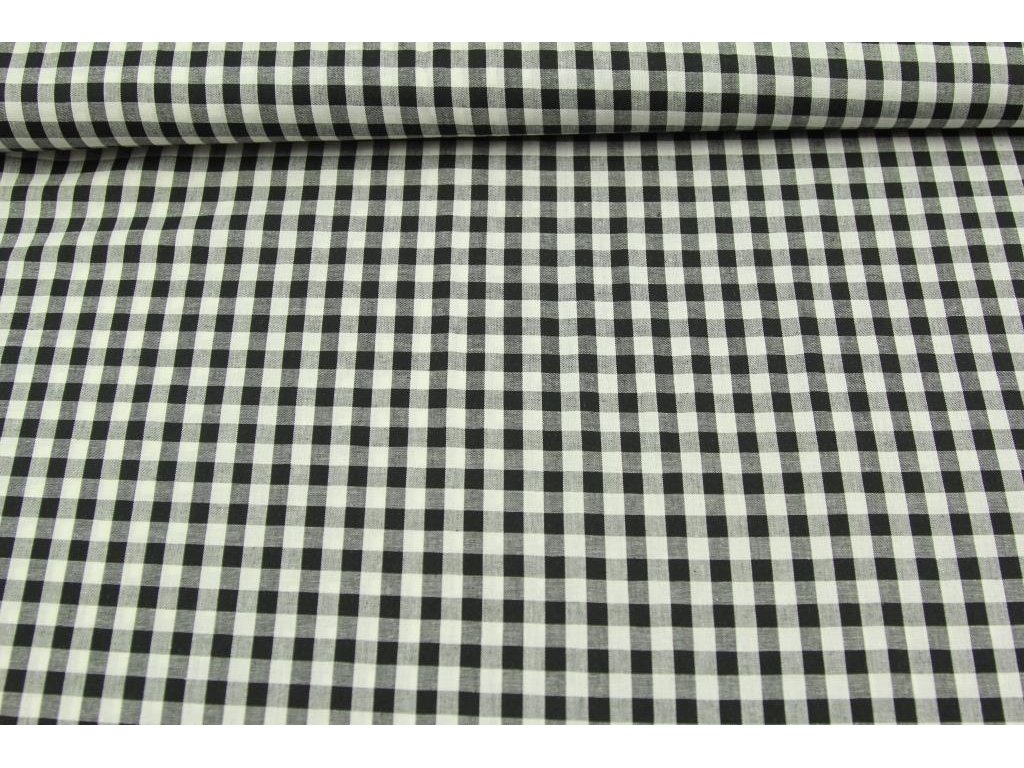 Bavlněná látka / kanafas - Černá kostka (1 cm)