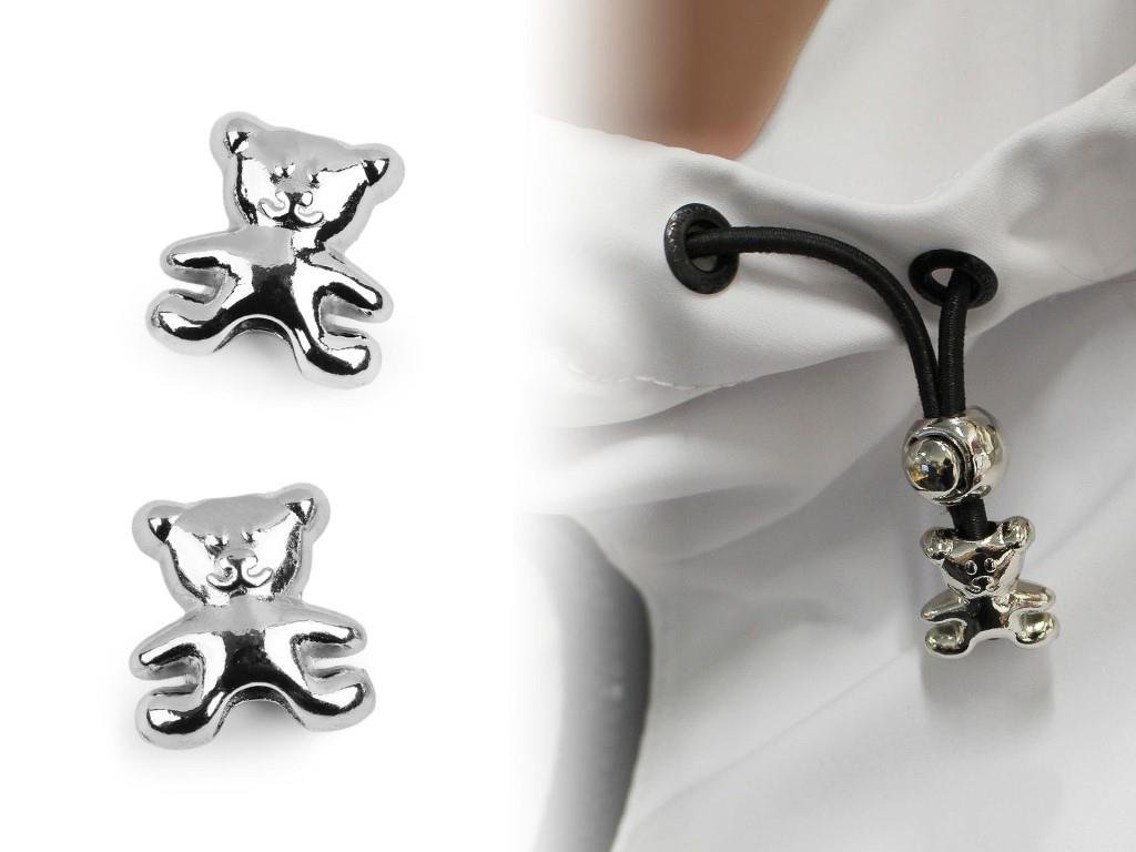 Kovová koncovka na šňůru 3,6 mm / ozdoba medvídek