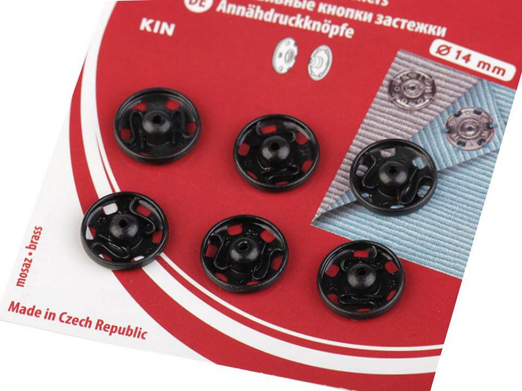 Kovové patentky / stiskací knoflíky - černá