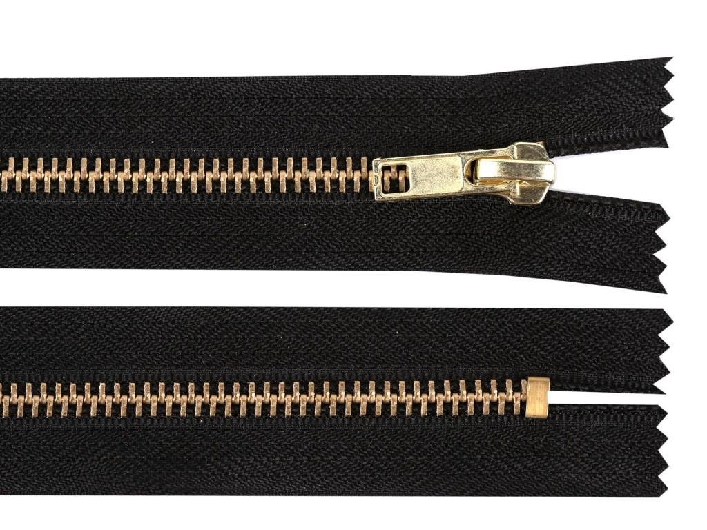 Kovový zip No 5 délka 14 cm (jeansový) - černá