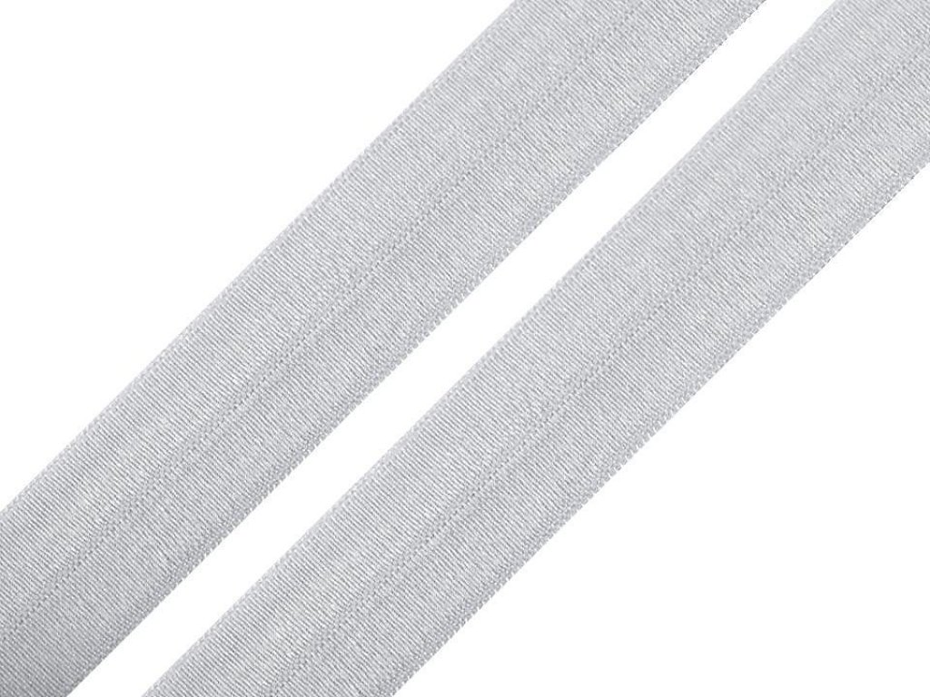 Lemovací pruženka půlená s leskem - 20 mm - stříbrná