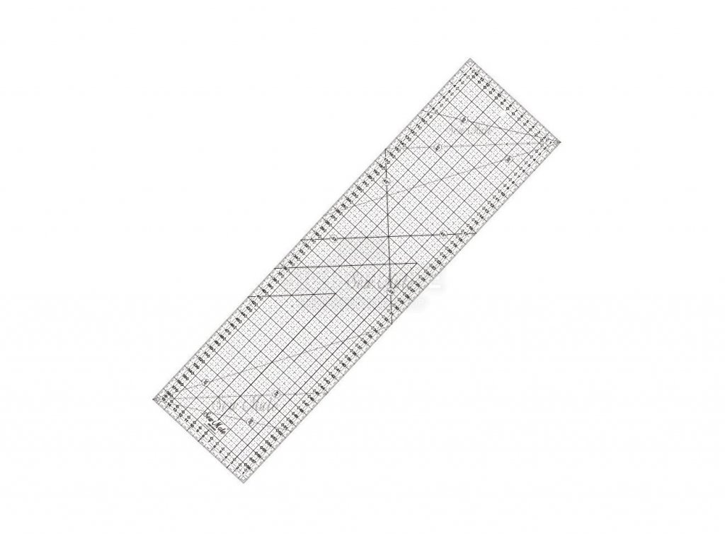 Metrické rastrové pravítko 16 x 60 cm - černá