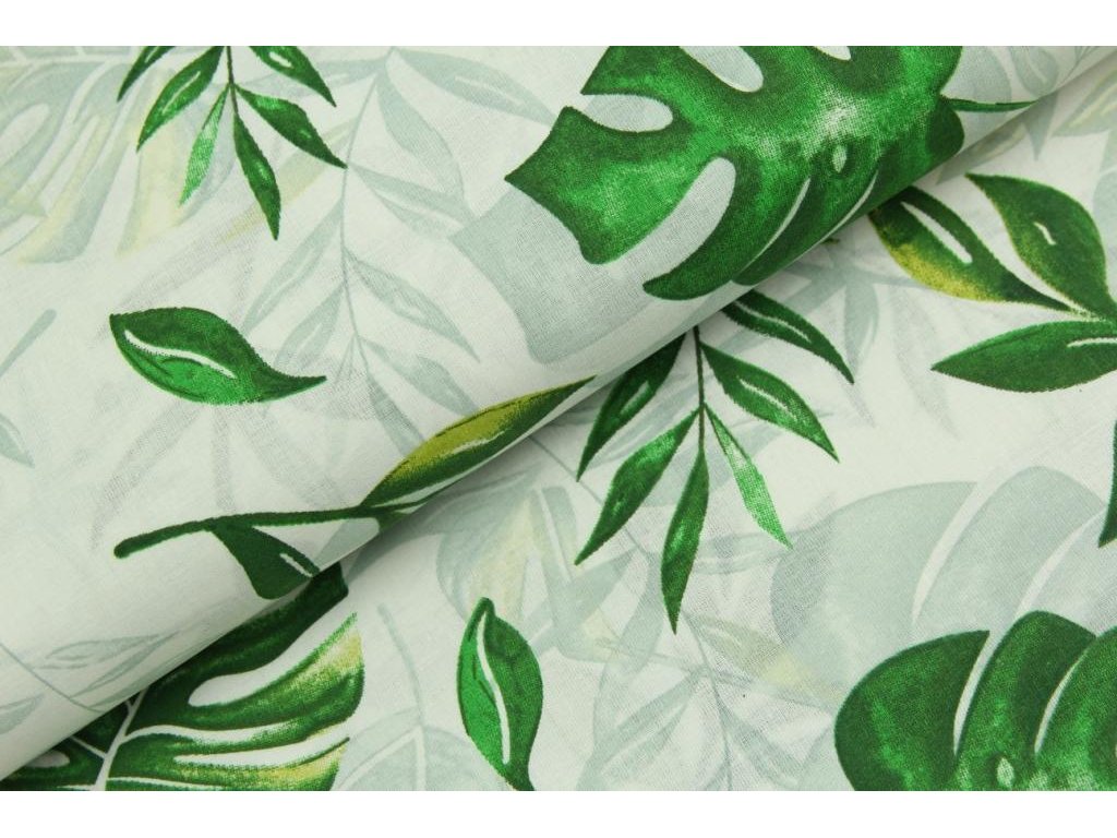 Bavlněná látka / plátno - monstera