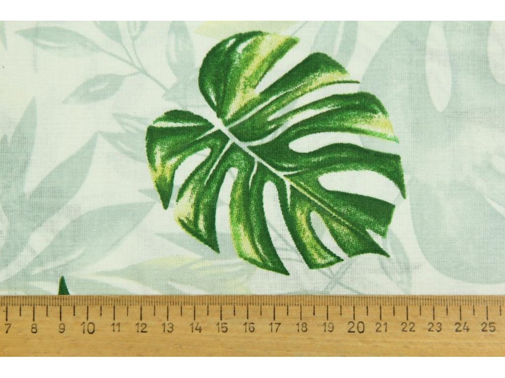 Bavlněná látka / plátno - monstera