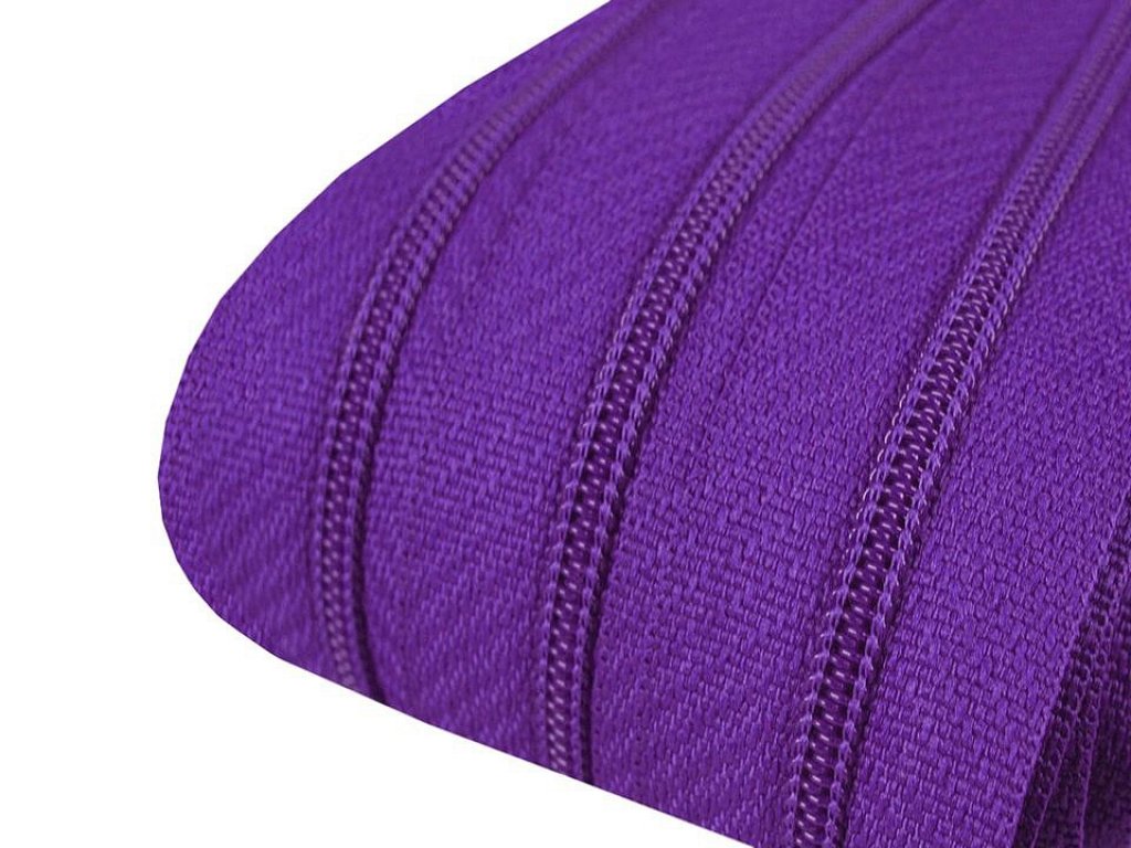 Nekonečný zip spirálový 3 mm - fialová purpura