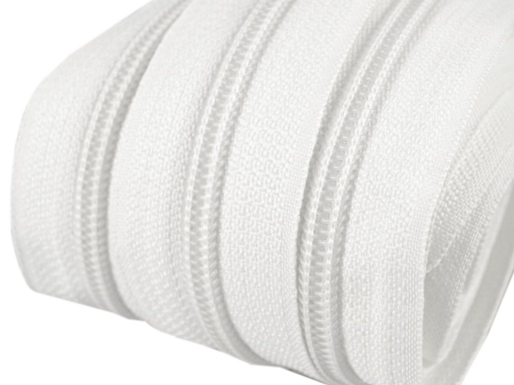 Nekonečný zip spirálový 5 mm - bílý - 2,8 m