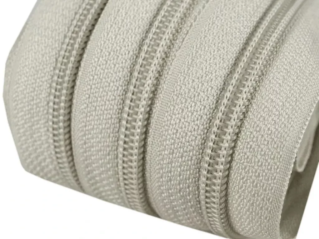 Nekonečný zip spirálový 5 mm - šedobéžový - 1,3 m