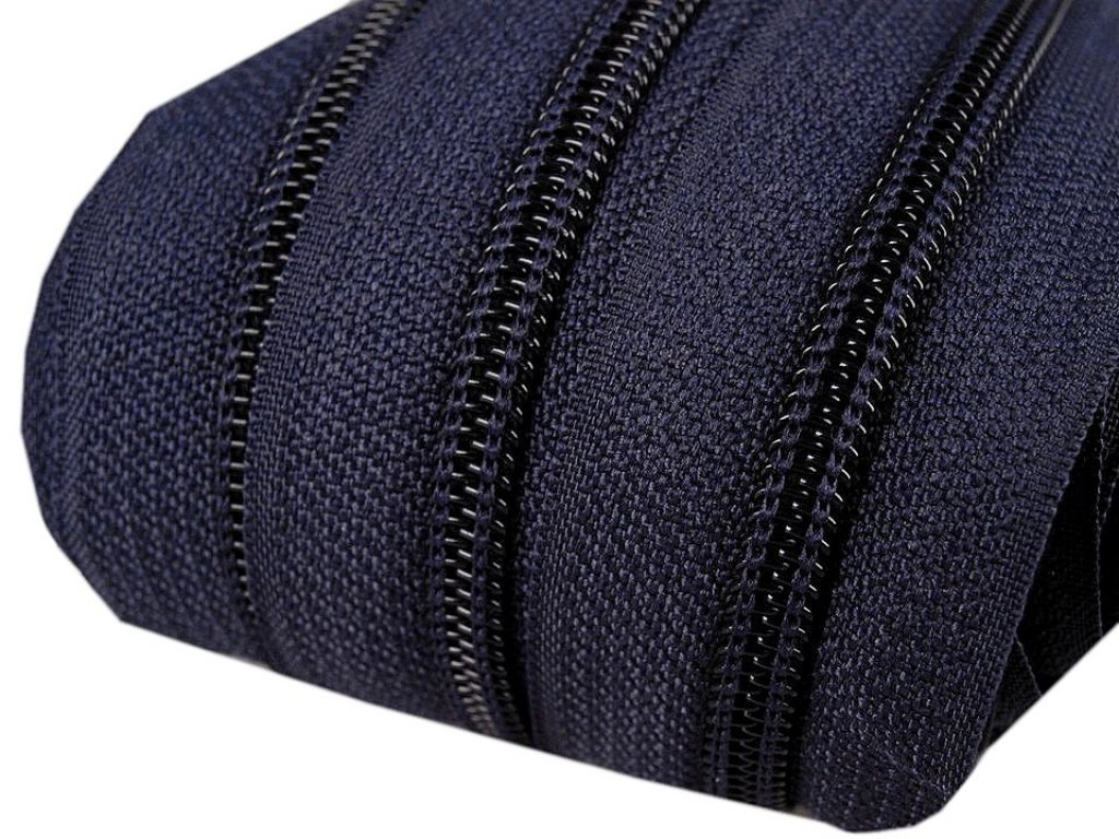 Nekonečný zip spirálový 5 mm - tmavě modrý - 2,1 m