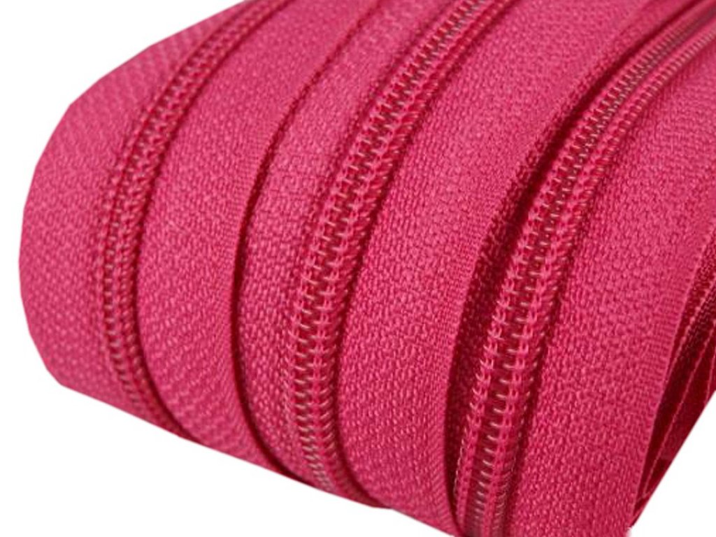 Nekonečný zip spirálový 5 mm - tmavě růžový - 1,1 m