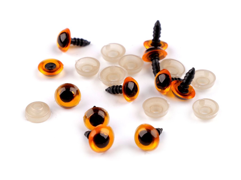 Oko s pojistkou 10 mm - oranžový jantar