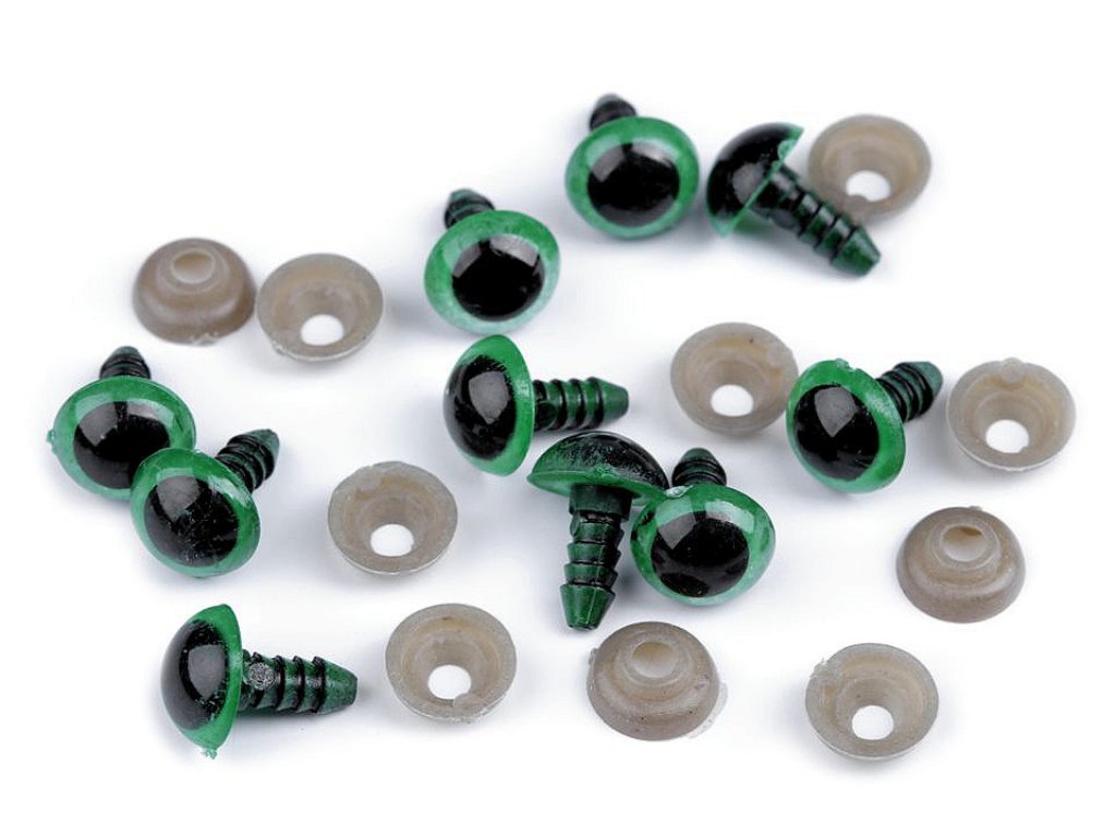 Oko s pojistkou 10 mm - zelená