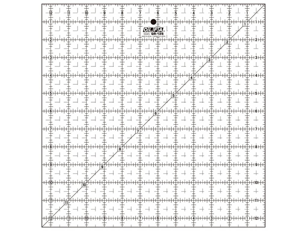 Palcové rastrové pravítko OLFA QR125 -12,5 x 12,5"