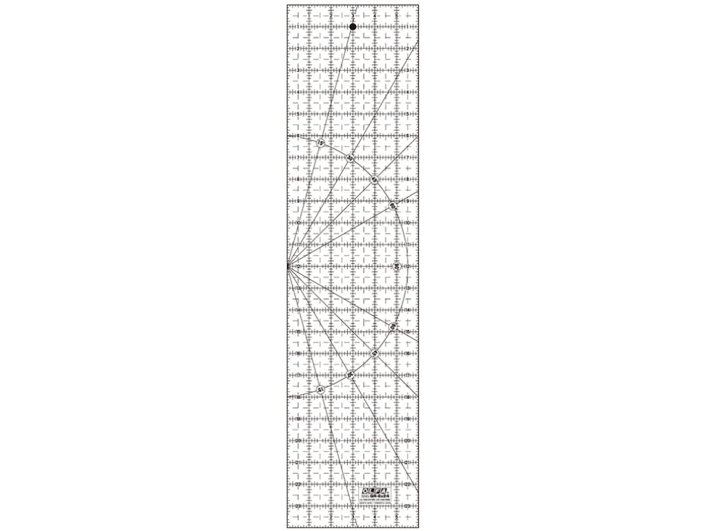 Palcové rastrové pravítko OLFA - 6 x 24"