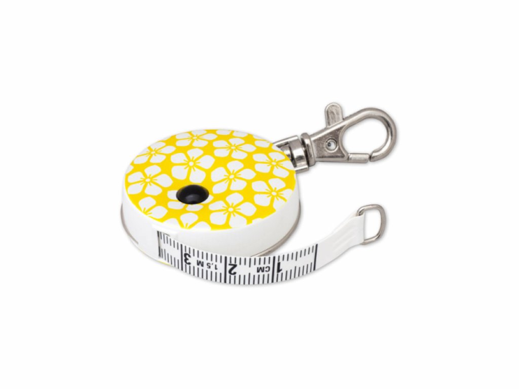 PICCO DECOR FLORA YELLOW krejčovský metr svinovací, oboustranný, 150 cm - žlutý