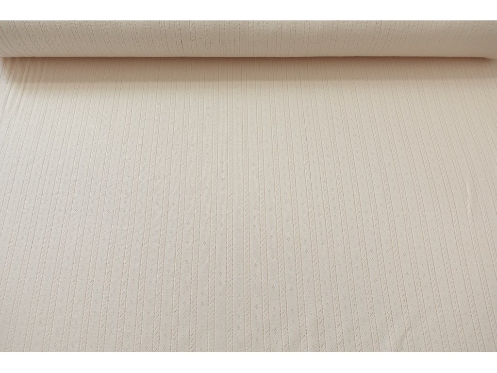 Pointoille úplet pruhy - krémová
