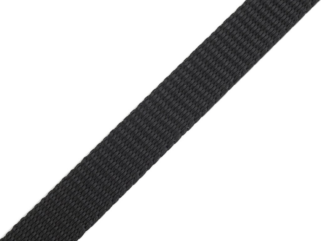 Popruh polypropylénový šíře 10 mm - černý - 1,1 m