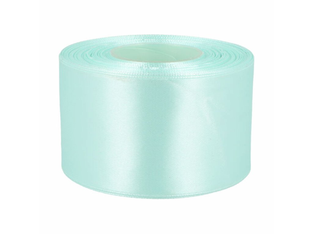 Saténová stuha 50 mm - mint - 1,2 m