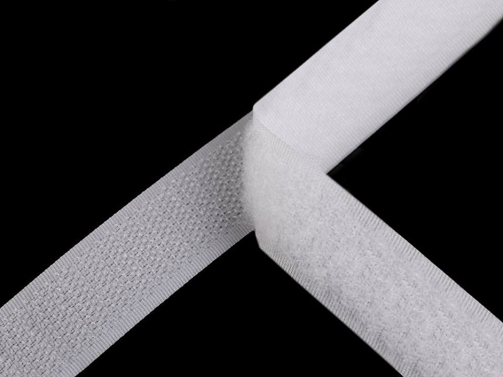 Suchý zip  metráž - háček+plyš - bílá (20 mm)