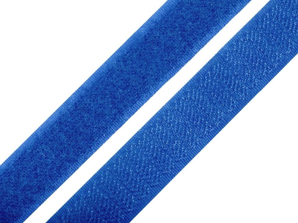 Suchý zip  metráž -  háček+plyš - modrá (20 mm)