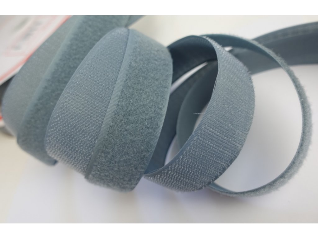 Suchý zip metráž - háček+plyš - šedá (30 mm)
