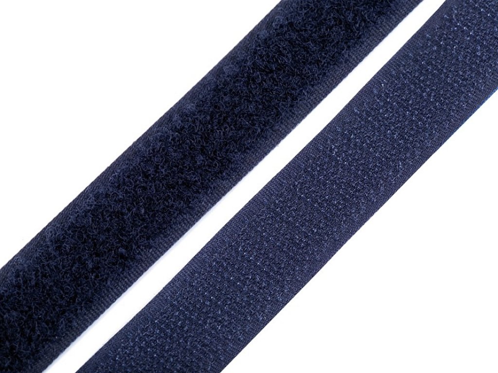 Suchý zip  metráž -  háček+plyš - tmavě modrá (20 mm)
