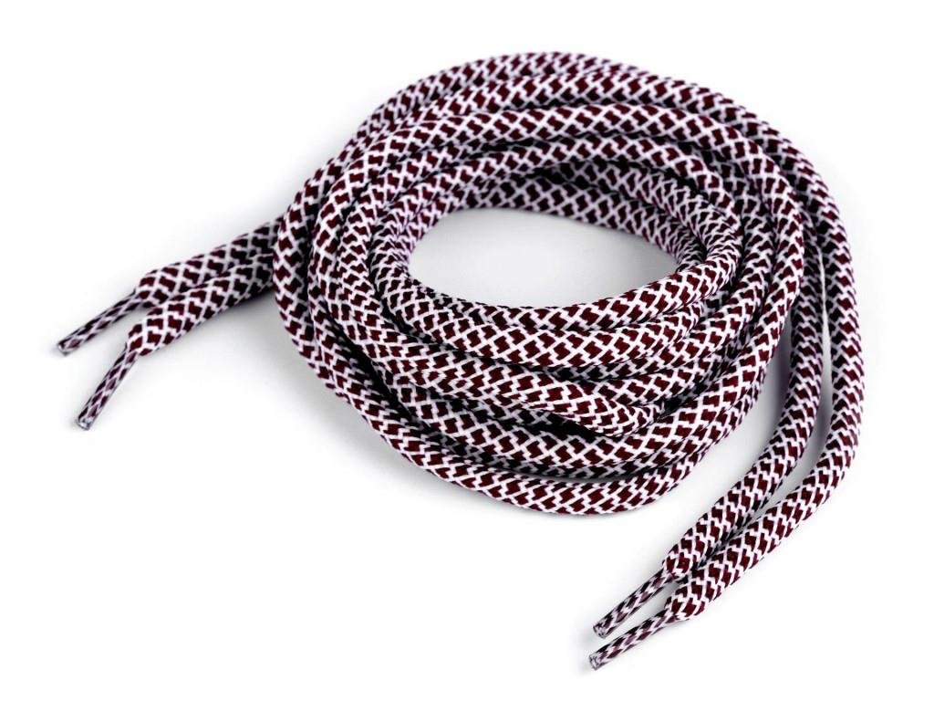Tkanička do bot, tenisek, mikin délka 130-140 cm - vínová