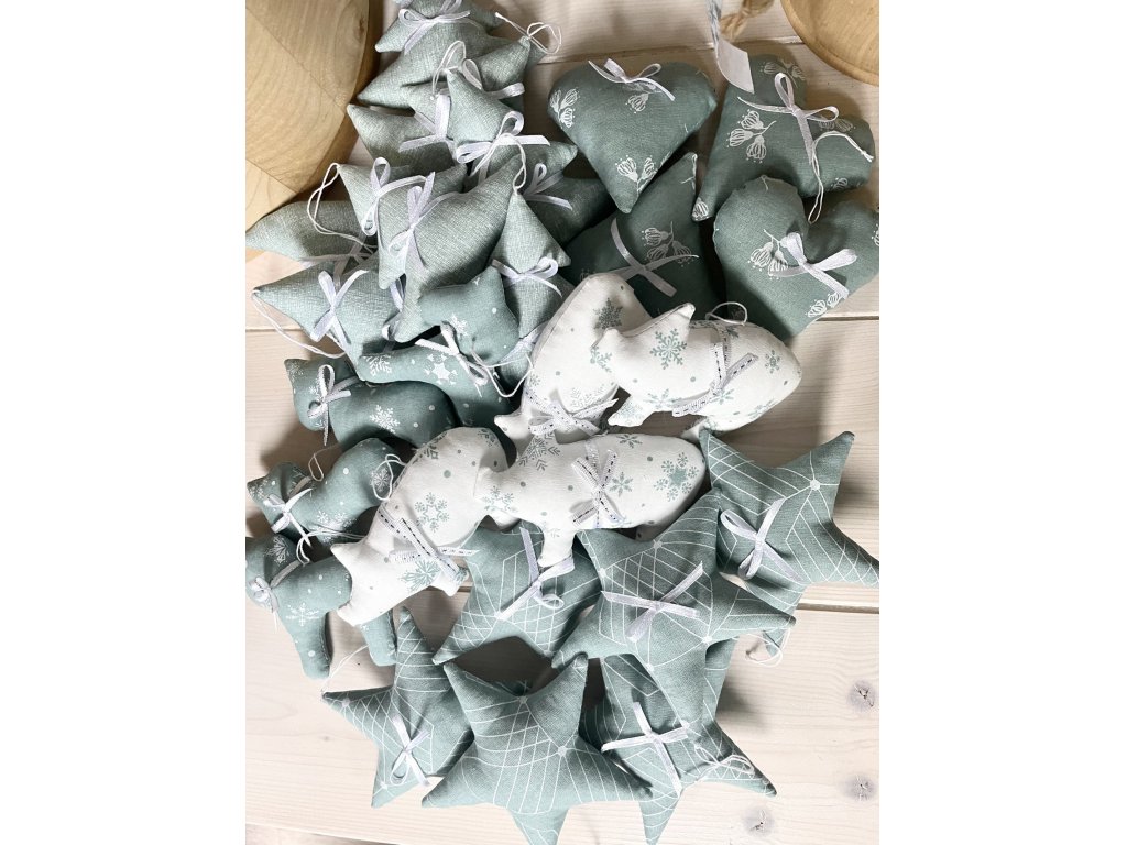Vánoční ozdoba - prasátko - dusty mint