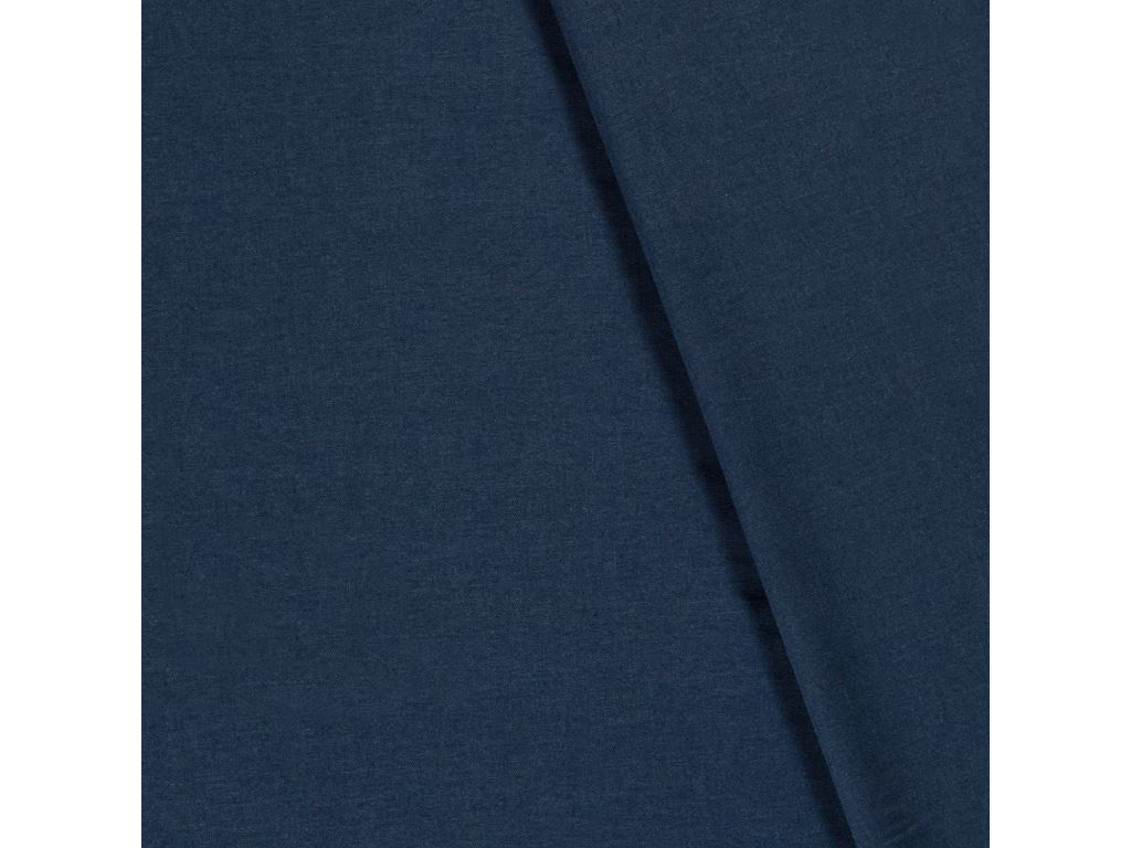 Viskózová látka se lnem / jednobarevná - modrá indigo | Mojelátky.cz
