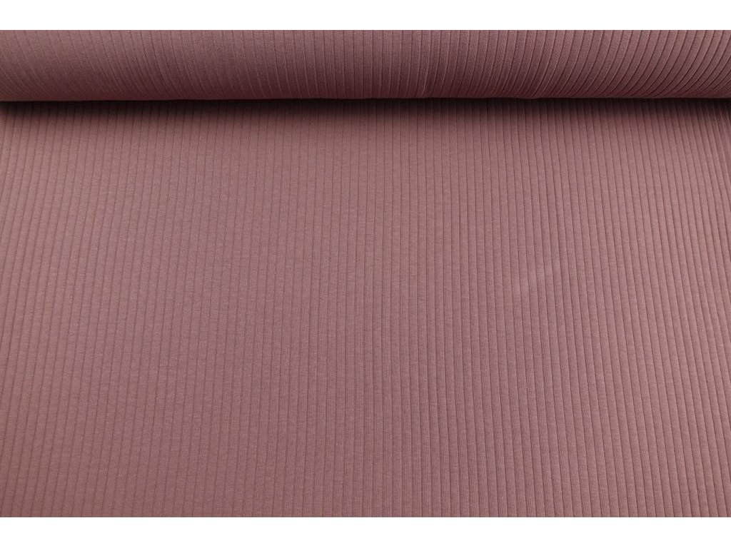 Žebrovaný úplet široký - mauve 0,3m