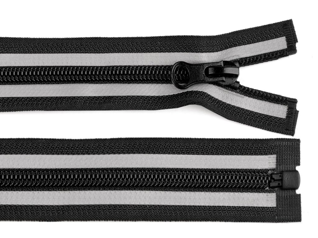 Zip spirálový No 5 reflexní délka 75 cm - černá